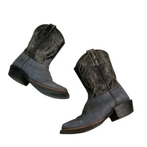 Kids Black and Gray Cowboy Boots